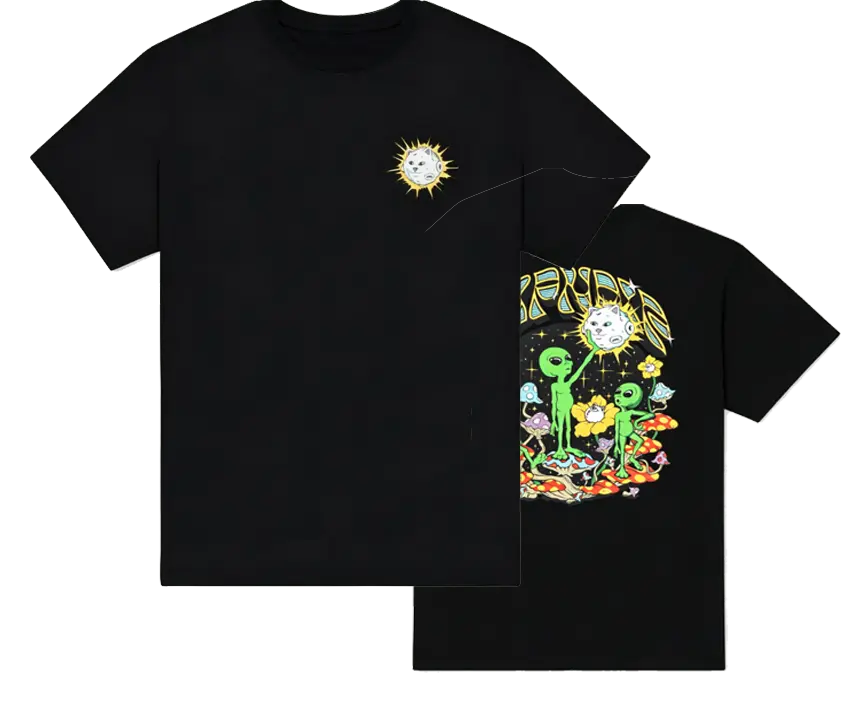 Ripndip black pure cotton graphic T-shirt, a short-sleeved top featuring "Find Your Way Home" graphics on both the front and back.