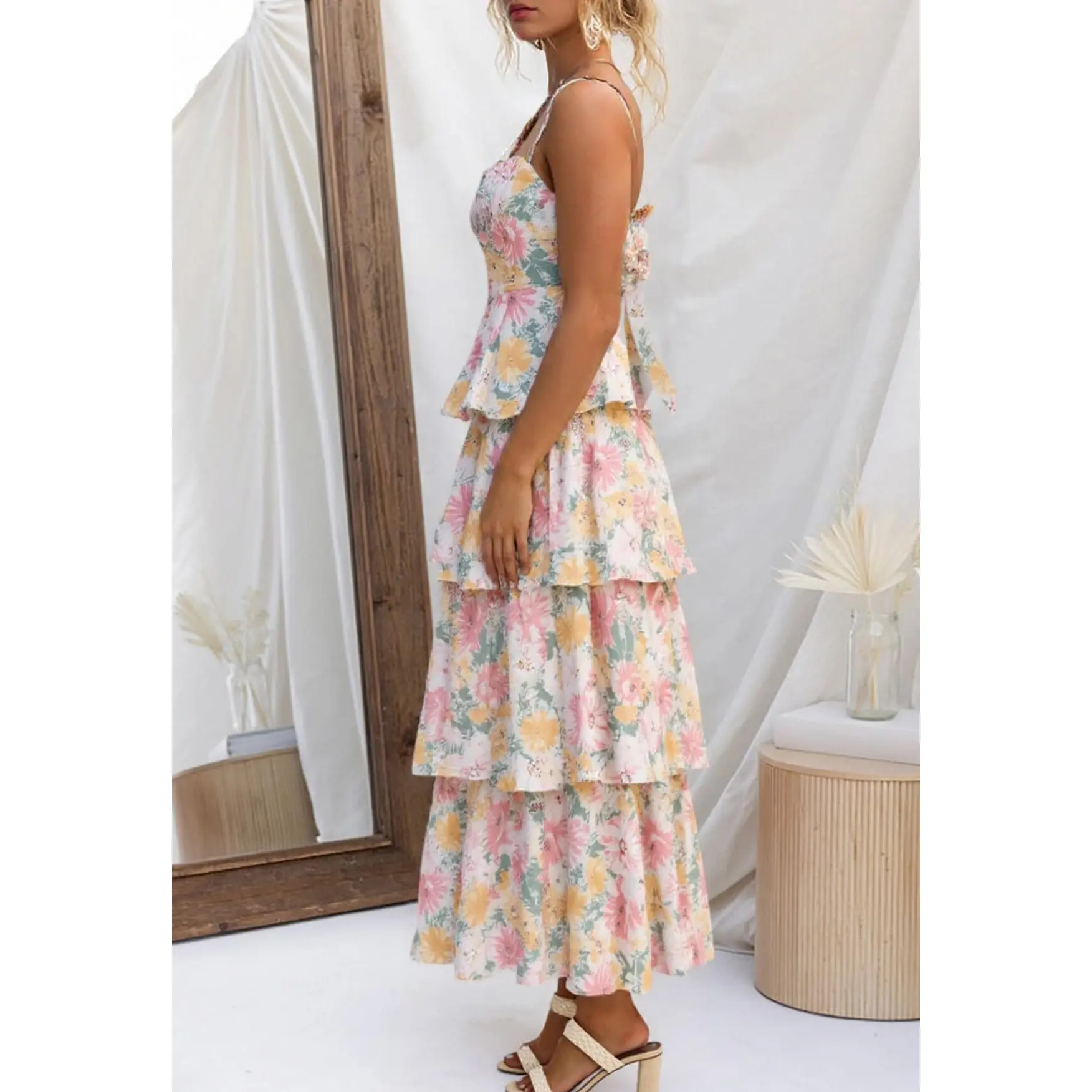 Wenrine Women's Summer Floral Maxi Dresses Sleeveless Spaghetti Strap Tie Back Ruffle Tiered Flowy Dresses - TikTok Shop Wenrine Women's Summer Floral Maxi Dresses Sleeveless Spaghetti Strap Tie Back Ruffle Tiered Flowy Dresses - TikTok Shop
