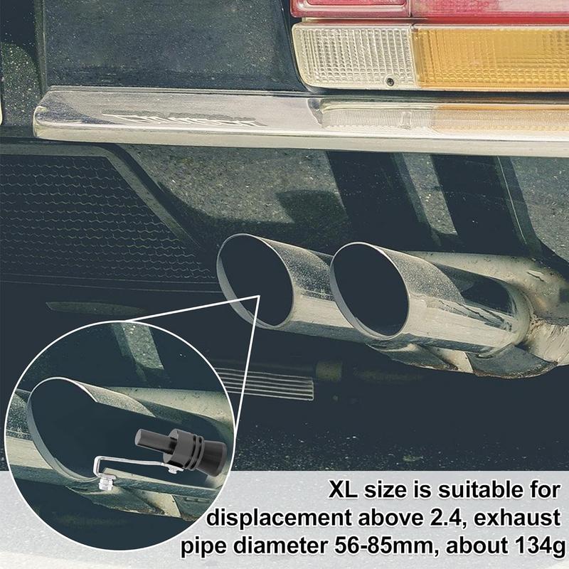 2pcs XL Size Aluminum Alloy Universal Turbo Sound Exhaust Muffler Pipe Whistle Car Roar Maker Black