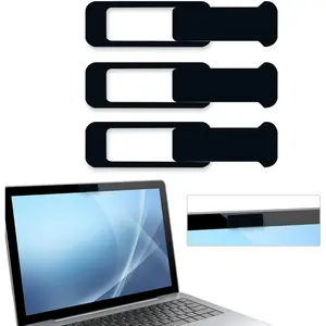 3 Pieces Black Webcam Cover, Laptop Camera Cover with Double Privacy Shielding Capacity than Traditional, Suitable for Computer, Mobile Phones, Laptops, Tablets