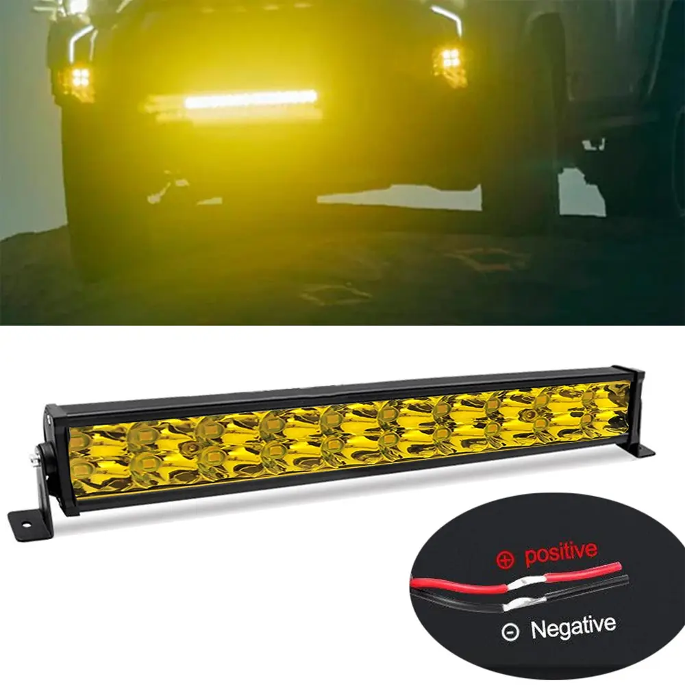 Led Light Bar 22 Inch Lighting Accessories Dual Row Yellow Spot Led Off Road Driving Lights Led Light Bar 22 Inch Lighting Accessories Dual Row Yellow Spot Led Off Road Driving Lights