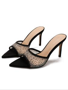 women's fashionable sequins decorated stiletto heels, elegant pointed toe high heel sandals for party, banquet, fashionable shoes for daily wear