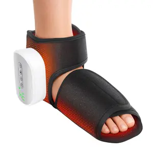 Rechargeable Dual-Airbag Foot Ankle Massage Brace, 3 Massage Cycles 4 Compression & Heat Settings, Timed Auto Off Portable Heating Wrap to Ease Foot Tiredness & Swelling