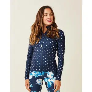 Stella Zip-Up Jacket: Navy Polka Dot - FINAL SALE