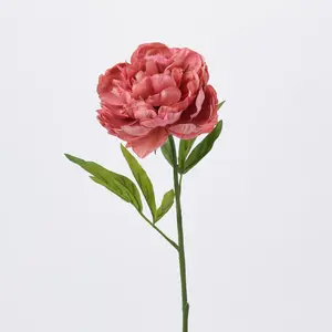 Mauve Silk Peony Faux Floral Spray - 24.5"