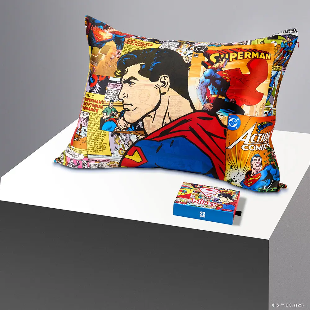 Blissy Superman™ Silk Pillowcase – 100% Mulberry Silk – Improve Hair, Skin & Health While You Sleep Blissy Superman™ Silk Pillowcase – 100% Mulberry Silk – Improve Hair, Skin & Health While You Sleep