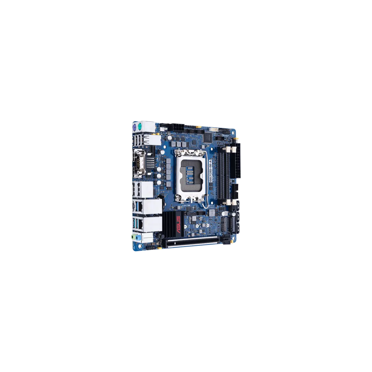 ASUS mini-ITX motherboard LGA1700 Socket for 12th/13th/14th Generation Processors, 2 x DDR5 SO-DIMM slots, PCIe Gen 5.0, DP, HDMI, USB 3.2 Gen2, 6 x COM