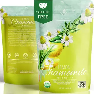 Gardenika Organic Loose Leaf Tea with Chamomile and Lemongrass – Caffeine Free Herbal Blend – Kosher, No Natural or Artificial Flavors – 4 oz Beverage