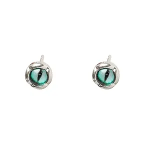 8mm Small Eagle Eyes Stud Earrings for Men Women,Punk Hip Hop Unisex Style