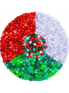 1200pcs Christmas Pony Beads, Vibrant Three-Color Creative Craft Supplies, Ideal for Bracelets, Jewelry, Keychains