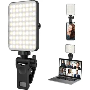 、Rechargeable Selfie Light &  Phone LED Light with Adjustable Brightness, Perfect for Selfies, Makeup,Live Streaming & Video Conferencing