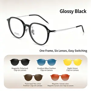3rd Gen Magnetic Clip-On Sunglasses, Ultra-Light TR Titanium Frame, One Frame for All Scenarios