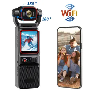 HD 1080P Blog Camera, Digital Video Camcorder with 180° Rotating Lens & 6x Digital Zoom, Wireless WiFi Hotspot, LED Night Vision Vlogging Camera Vlog Handheld Dv, Video Recording Camera