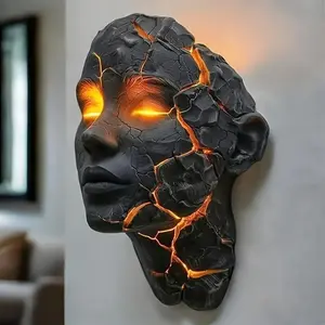 Broken Soul Wall Sconce, Gothic LED Resin Light for Halloween Home Decor, Mood Lighting for Bedroom, Living Room, Bar