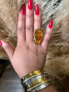 Chioma Marble Resin Adjustable Statement Ring