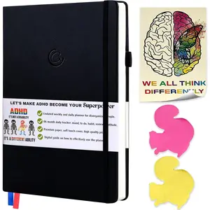 The  Planner for Adults - 6 Month Undated Weekly Daily Full Focus Planner Organizer Notebook - Organizing Solutions for People with  and Neurodivergent Men and Women (Black)