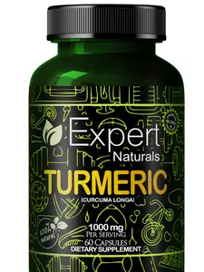 Expert Naturals Turmeric (Curcuma Longa) 1000 MG Per Serving 60 Capsules Antioxidant and Anti-Inflammatory Helps with Arthritis