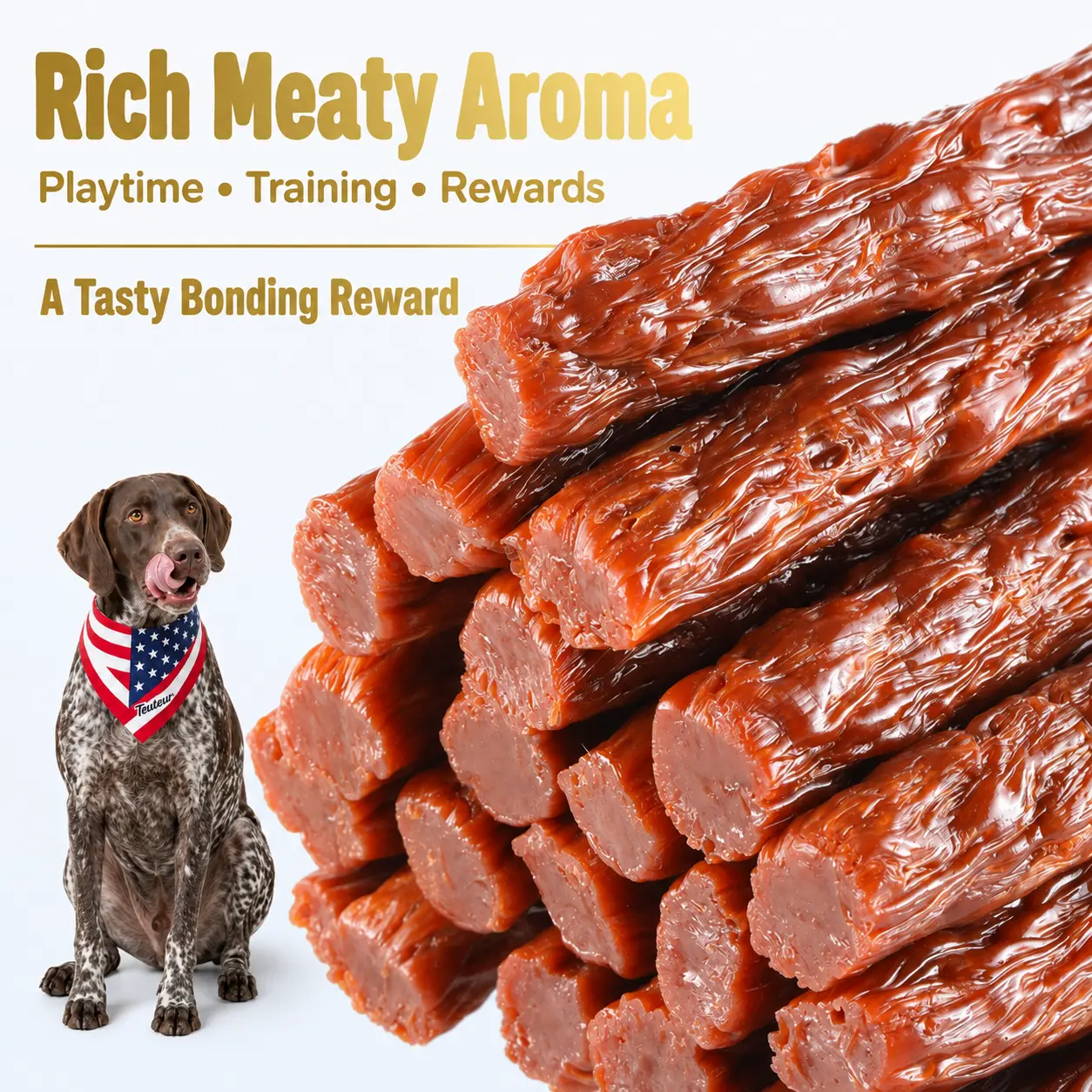 Beef Cubes and Beef Tendon Strips for Dogs, Chewy Dog Treats for Training Rewards, Tasty Snack Bites and Chew Sticks for Puppies and Adult Dogs, Poodles, Golden Retrievers, Small, Medium and Large Breeds, for Training at Home and Outdoor Walks