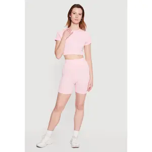 Seamless Compression Rib Knit Shorts