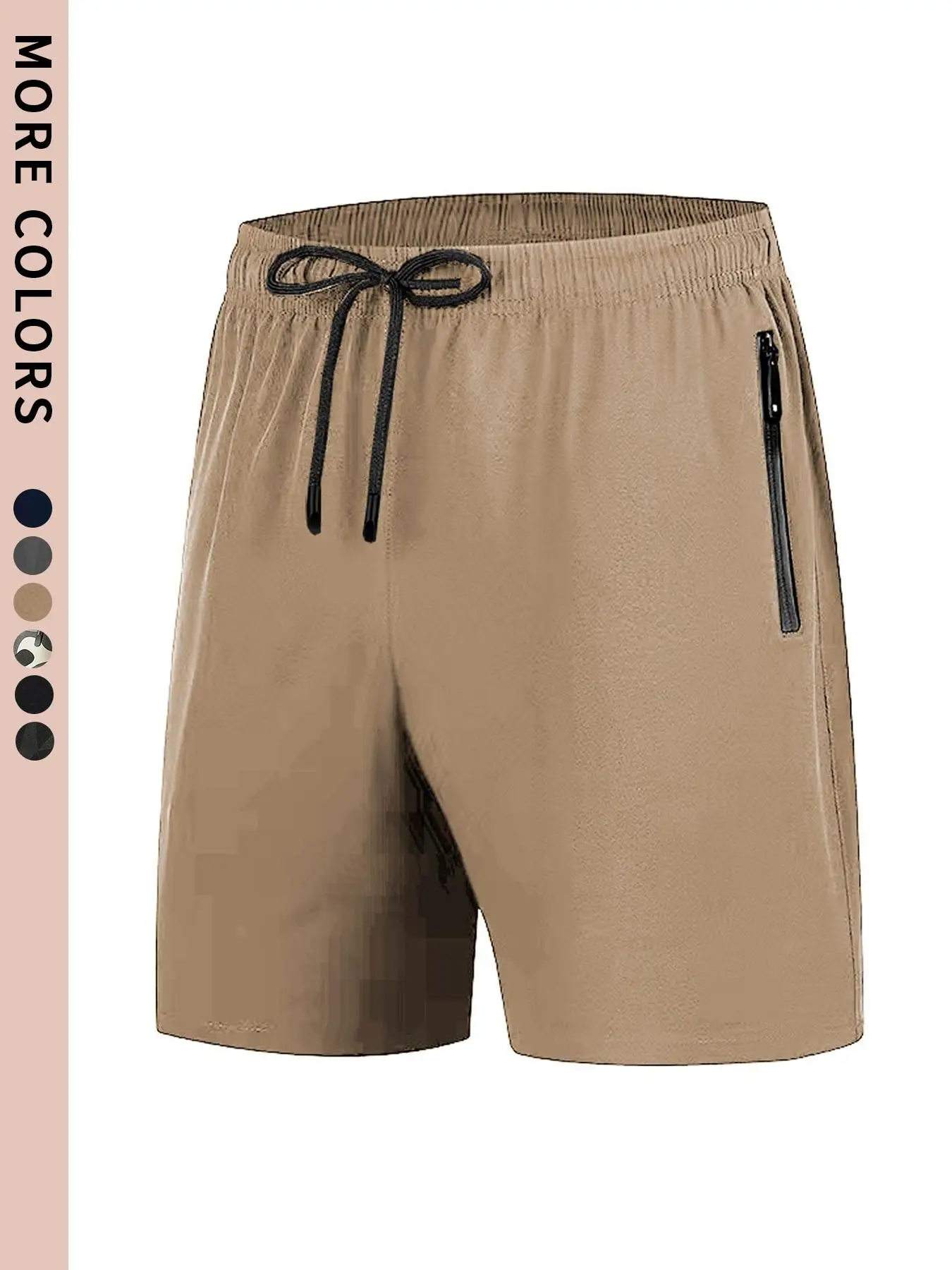 Men's Solid Pocket Elastic Waist Shorts, Shorts for Men, Regular Fit Casual Drawstring Waist Shorts, Men's Shorts, Summer Clothes, Men's Street Wear S