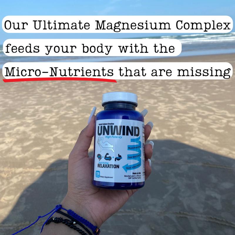 Unwind - Relaxation & Recovery Supplement with Magnesium, Lemon Balm, Shilajit & Ginger - Supports Calm, Muscle Recovery, and Restful Sleep - 120 Capsules - Made in USA