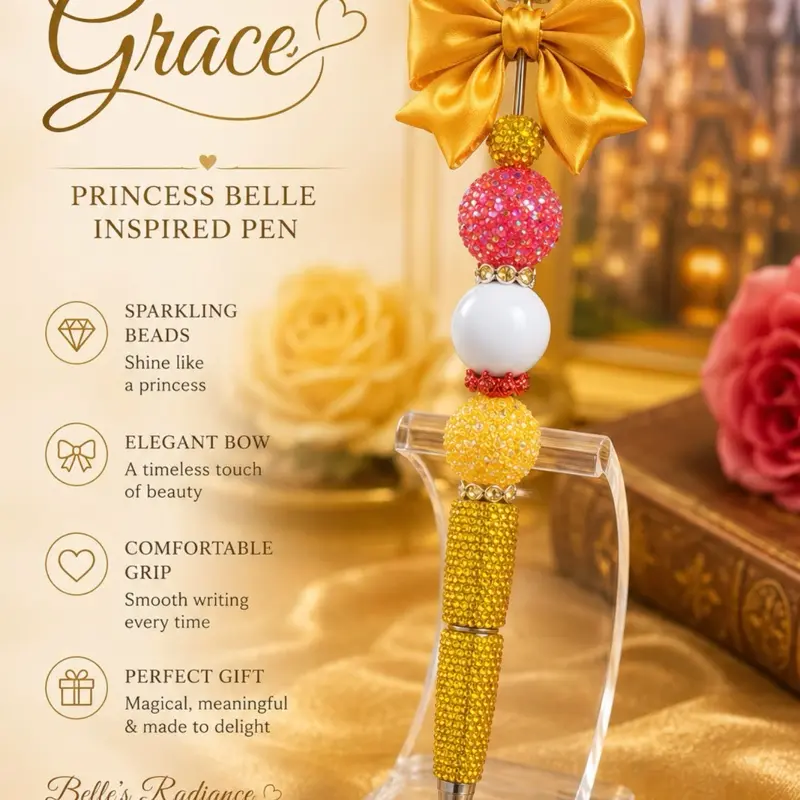 Beaded Pen | Handmade Character Black Ink Pen