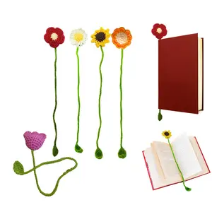 Handmade Flower Design Bookmark, 1 Count Cute Crochet Flower Bookmark, Personalized Handmade Daisy Bookmark Gift for Book Lover, Teacher, Book Accessories