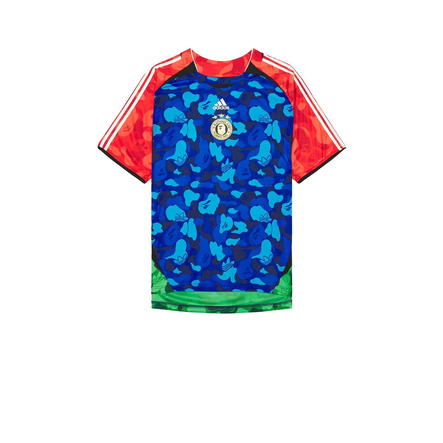 adidas Originals x Bape World Cup Teamgeist Tee Bape H0me in Blue, Red, & Green