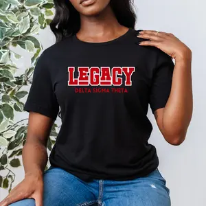 Delta Sigma Theta Legacy T-Shirt: Red & White Sorority Gift