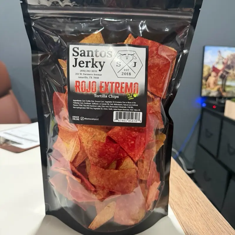 Santos Jerky Spicy Tortilla Chips ( 1 POUND Bag ) Santos Jerky Spicy Tortilla Chips ( 1 POUND Bag )