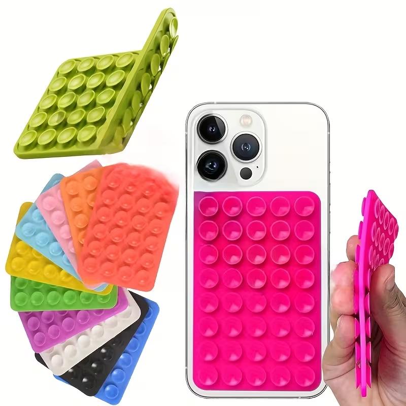 Reusable Double-Sided Suction Cup with 24 Small Suction Cups and Anti-Slip Silicone Pads, for Mounting Phones and Power Banks on Car Dashboards; Universal Phone Mount