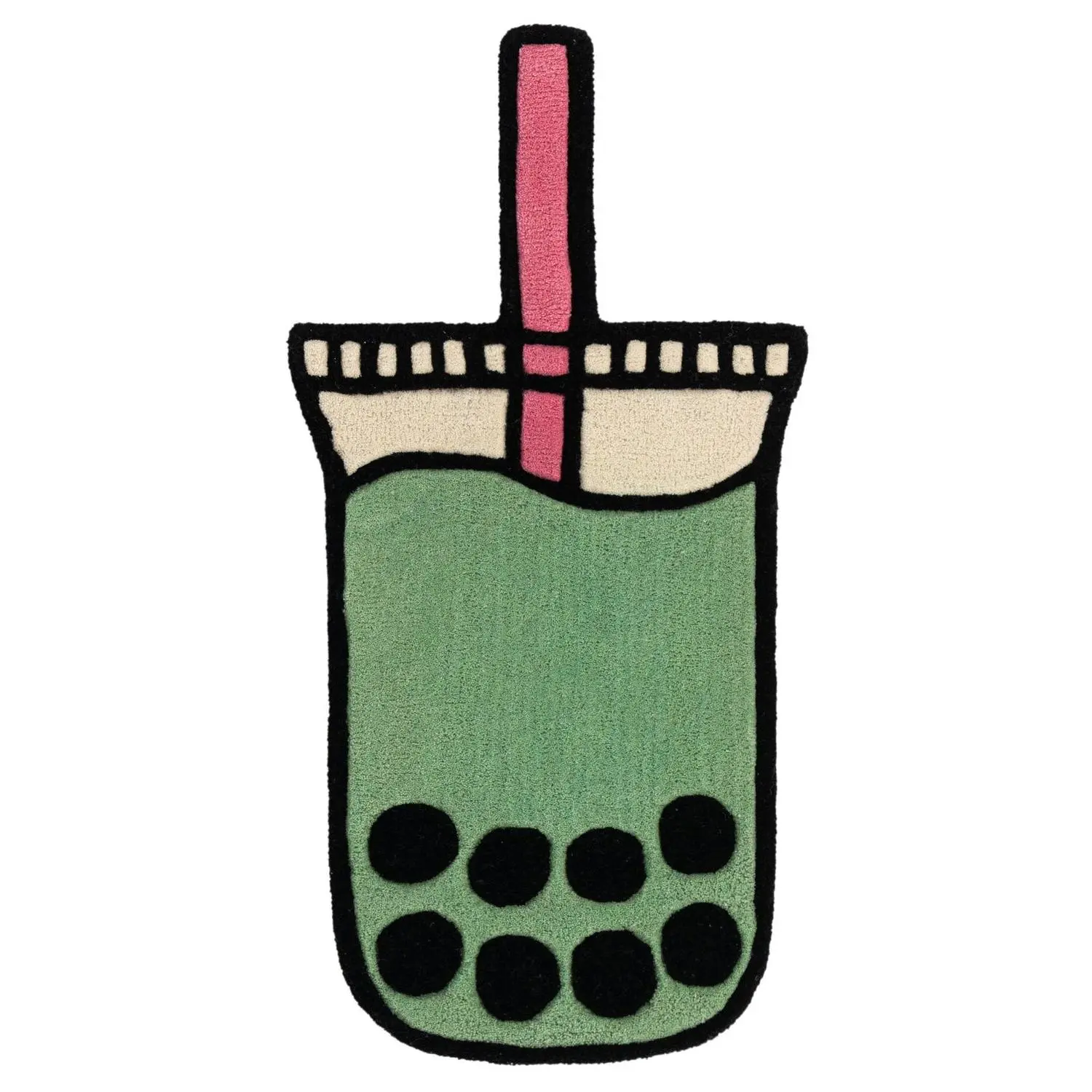 Rugs.com x HappyRugs Boba Tea Home Decor Rug, Soft Modern Indoor Area Decorative Floor Rug, Soft Rugs