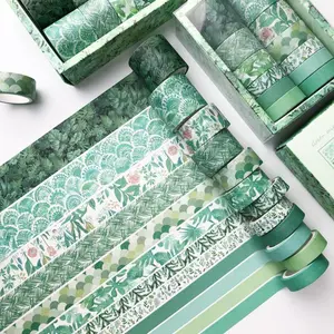 Floral Pattern Washi Tape Set, 12pcs/set Decorative Tape, Scrapbooking & Journal Making Supplies for Home School Office
