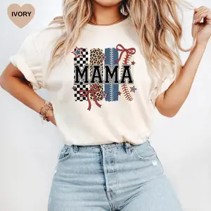 Comfort Colors® Baseball Mama T-Shirt - Mother's Day Gift for Baseball Lovers - Premium Cotton Baseball Season Shirt - Cute Ballpark Graphic Tee - Sports Mom Gameday Apparel