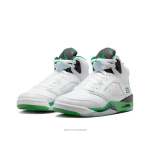Retro Lucky Green Colorway Mid-Top Basketball Shoes