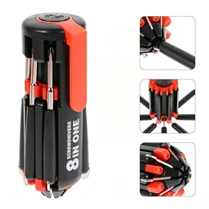 8 Screwdrivers in 1 Tool with Worklight and Flashlight, 8 in 1 Portable Screwdriver Tool Set with 6 LED Torch, Portable General Professional Repair Tool for Home Kitchen Car, Professional Gadgets Repair Tool (Wihout Battery)