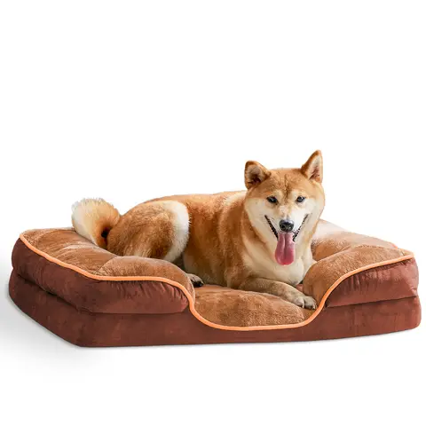 Sweetcrispy High-Quality Polyurethane Foam Orthopedic Dog Bed for Small Dogs/Cats - Detachable Washable Cover, Waterproof Liner, Non-Slip Base, Egg Crate Design for Joint Relief, Multi-Size Solid Colors, Durable Long-Lasting, Modern Home Decor Compatible