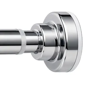 Shower Curtain Rod, 32-80 inch Adjustable Spring Tension Curtain Rod, Never Rust Anti-Slip Shower Curtain Rod for Bathroom, No Drilling, Never Collapse, Easy to Use, Silver and Black
