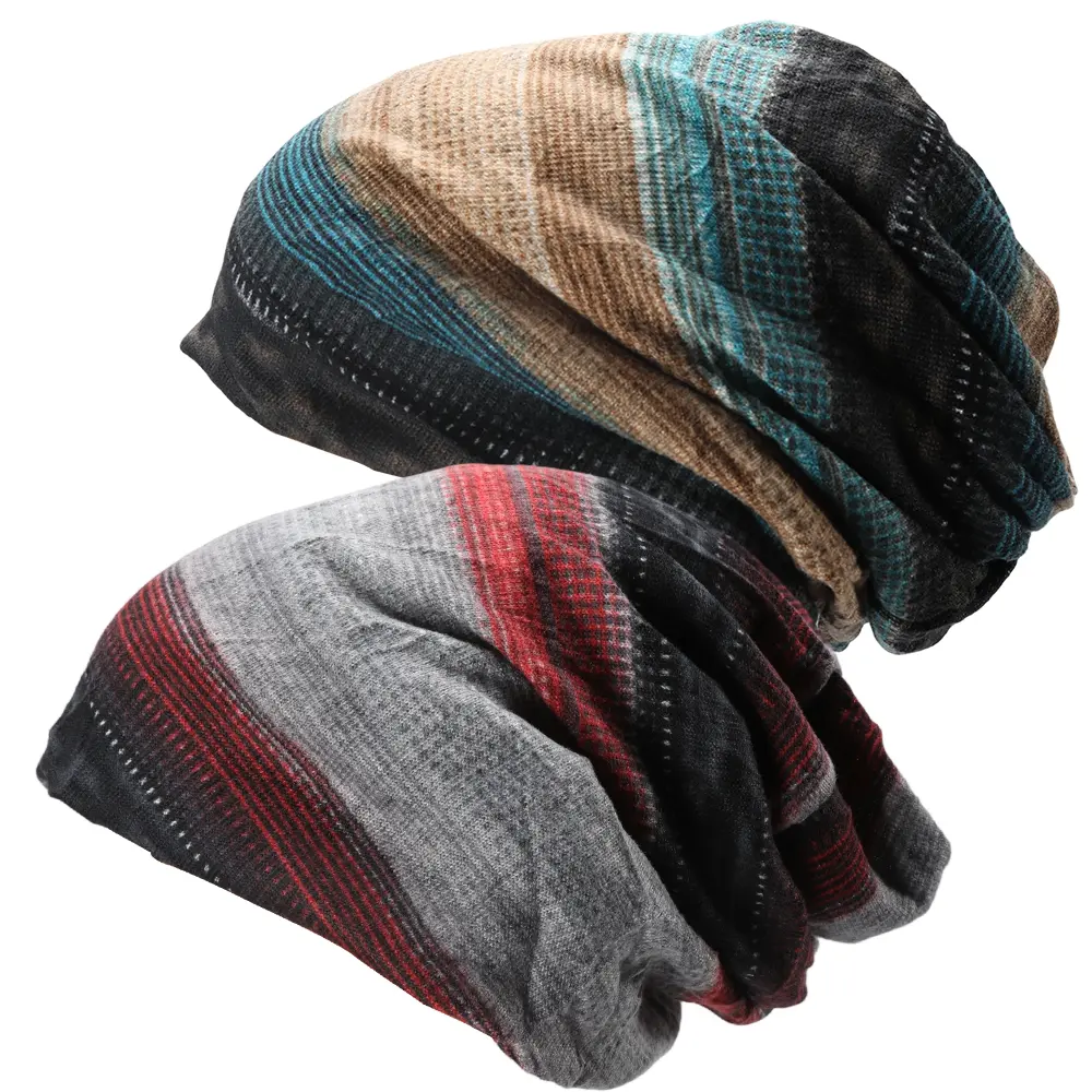 Women’s 2-Piece Cotton Chemotherapy Headwear Set - Chemo Hat, Slouchy Beanie, Scarf for Adults Indoor Use as Sleeping Cap, Sun Hat