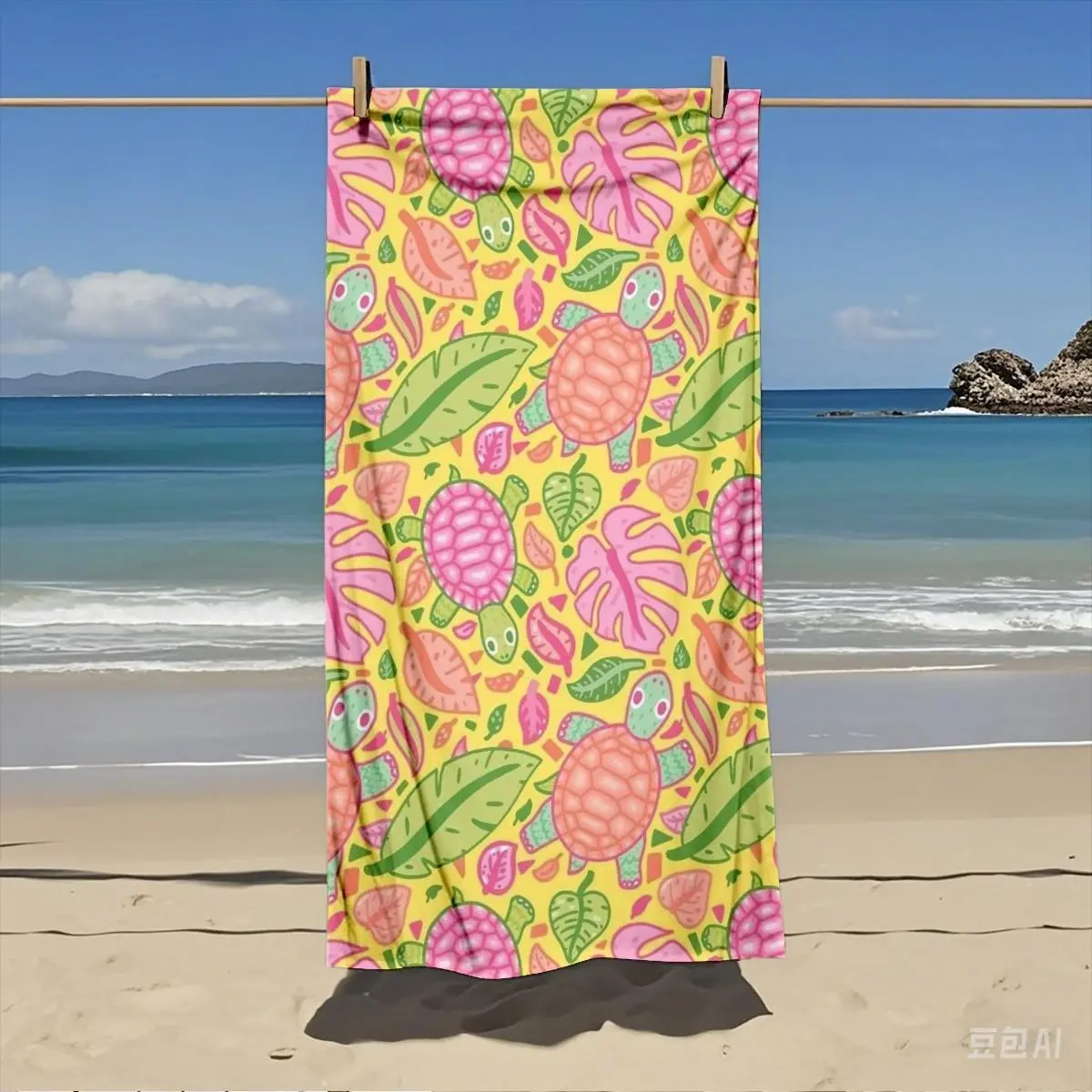 Cotton Animal Print Giraffe Pool/Beach Towel - Soft, Absorbent, Breathable, Skin-Friendly, Durable, Fade-Resistant Polyester Bath Blanket for Families, Animal Lovers (Ideal for Pool Parties)