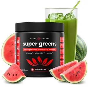 Super Greens Drink Mix (30 Servings) Energy, Digestion, Gut Health & Bloat Relief | 40+ Organic Superfoods Greens, Probiotics, Antioxidants & Digestive Enzymes | Watermelon Flavor