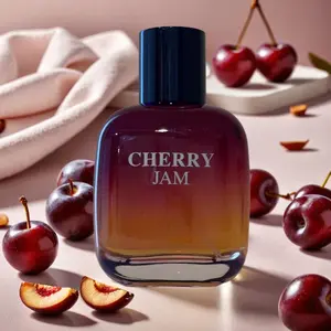 Unisex Cherry Jam Eau de Parfum (EDP) - 3.4oz/100ml Bottle, Bottle-Shaped Fruit-Based Unisex Fragrance, Gourmand Vanilla & Sweet Fruity Scent, Top Notes: Cherry, Plum, Ideal Holiday Gift for Women, Elegant, Bottle-Shaped Unisex Fragrance
