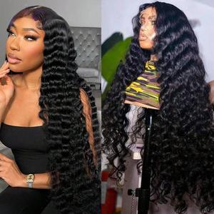 Bling Hair 32 34 36 Long Size 13×6 Loose Deep Wave Lace Frontal Wigs Pre Plucked 13X4 Lace Front Wigs Human Hair For Black Women