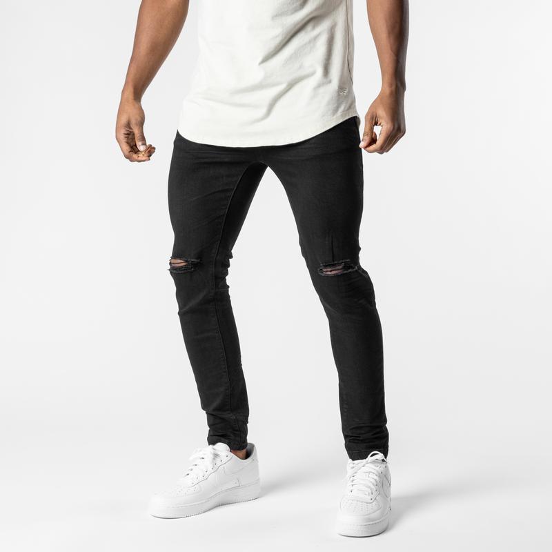 Premium Denim Jeans - Black (Ripped)