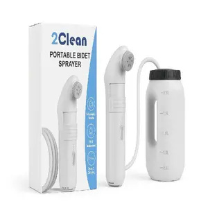 2Clean Portable Bidet, High Pressure Sprayer for Travel and Home Use, USB Rechargeable Toilet Hygiene Device with 2L Tank