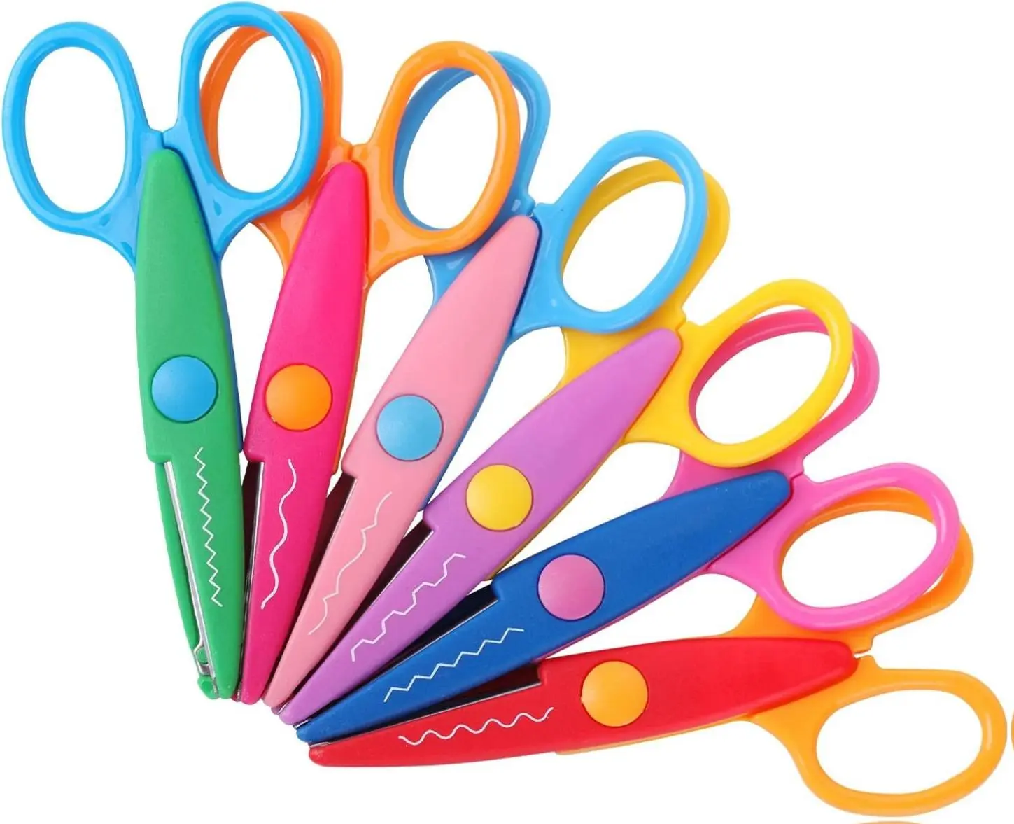Craft Scissors, 6-Pack Decorative Edge Pattern Paper Scissors, Zig Zag Design for Scrapbooking, Halloween Office Cutting Supplies