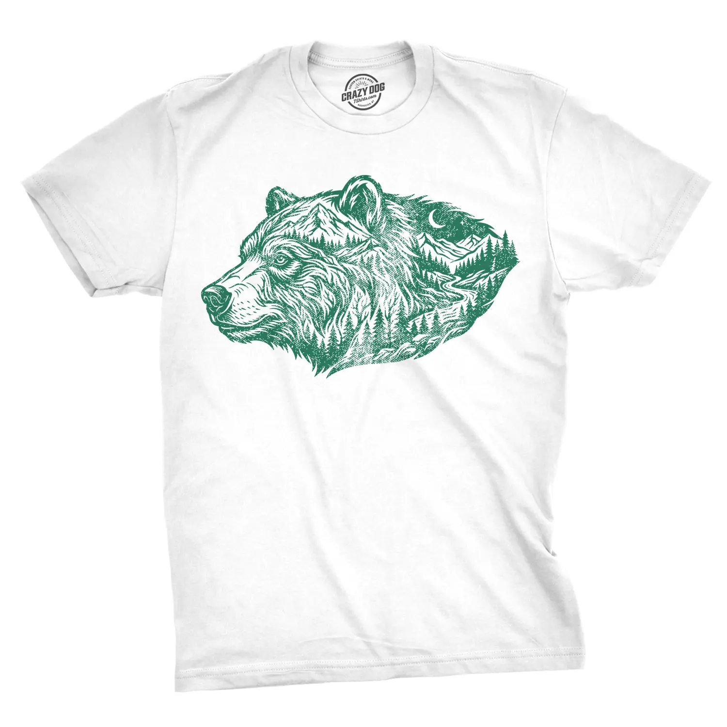 Mens Funny T Shirts Nature Bear Awesome Wildlife Lover Tee For Men Mens Funny T Shirts Cool Vintage Fashion T-Shirt Gift Classic Menswear Camping Apparel for Men Funny Animal Short Sleeve Novelty Tees for Guys White -