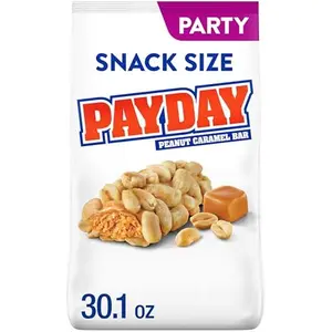 PAYDAY Peanut Caramel Snack Size, Candy Party Pack, 30.1 oz