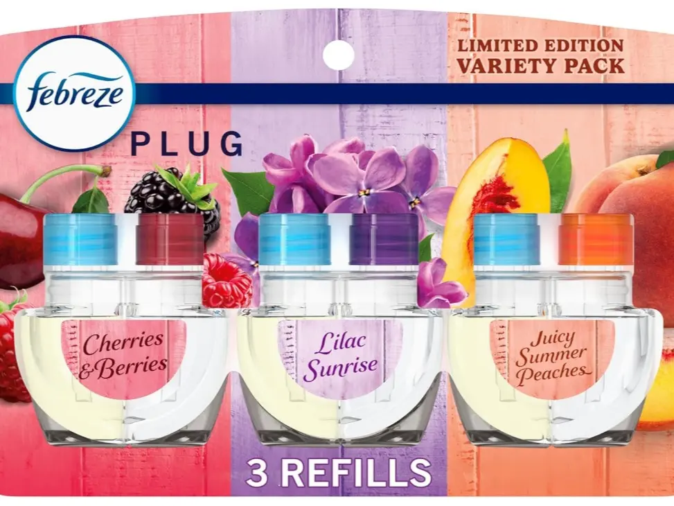 Febreze Plug In Air Freshener, Odor-Fighting Scented Oil Refill, Air Fresheners for Home and Bathroom and Kitchen, Long Lasting for Strong Odors, Spring Scent Mix, 3 Refills