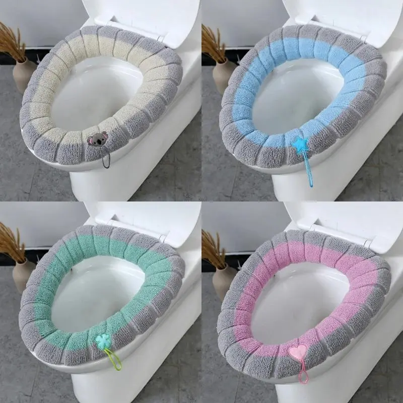 Disposable Toilet Seat Cover with Handle - Thick, Soft, Eco-Friendly Cushion, Portable Colorful Bathroom Accessory, Durable Stylish Design, Easy-Install Push-On Single-Use Toilet Lid & Tank Covers Home Supply, Push-On Seat Toilet Lid & Tank Covers